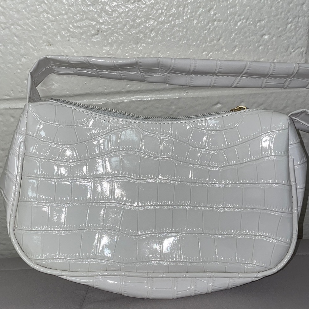 White leather purse